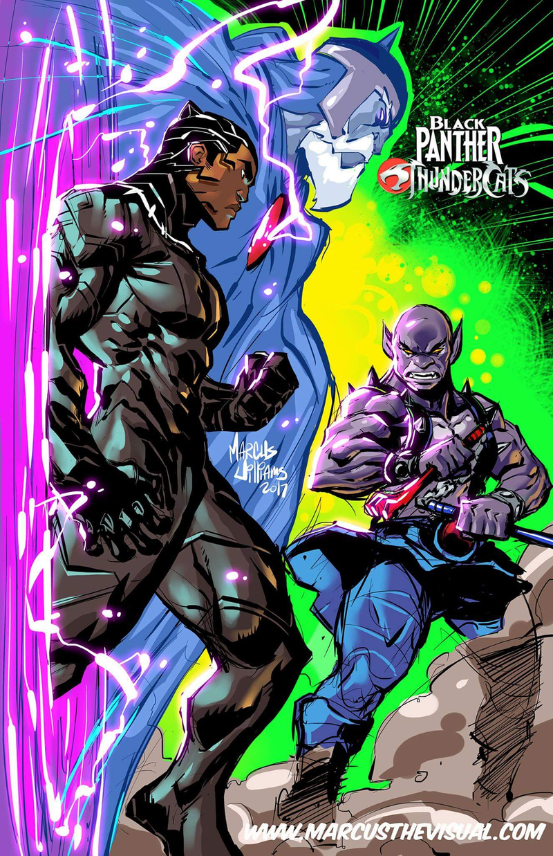 Illustration for article titled This Fan-Made Black Panther/ThunderCats Crossover Will Punch You Right in the Nostalgia